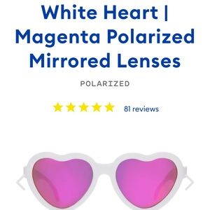 Babiators Blue Series White Heart | Magenta Polarized Mirrored Lenses